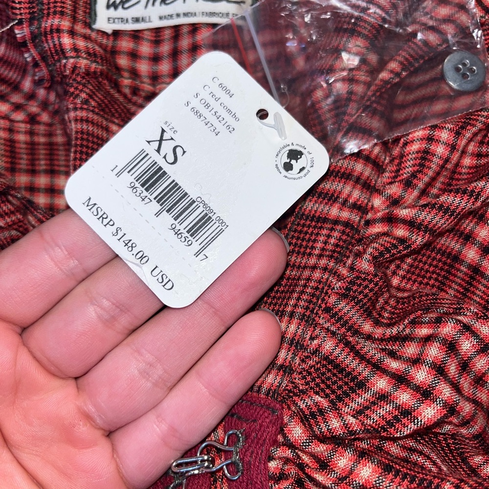 Free People Top new Catalynn Cinched Shirt xs - Picture 5 of 5